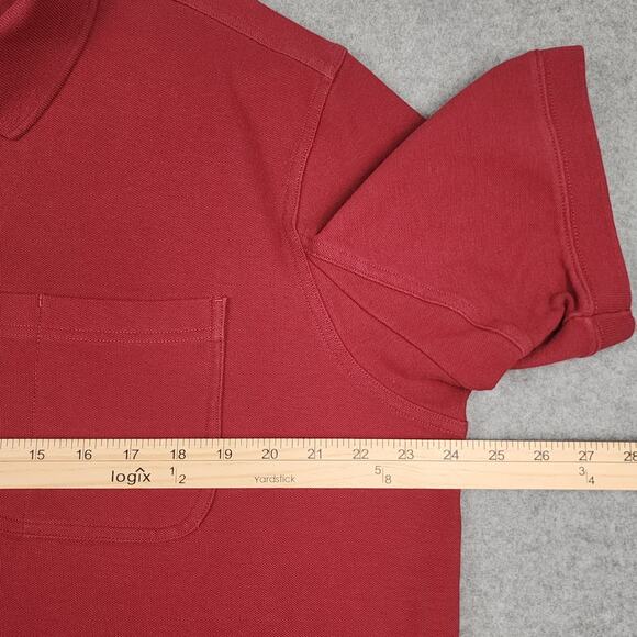 Duluth Trading Men's No Polo Shirt Short Sleeve w Pocket Relaxed Red Lrg Cotton - Picture 9 of 12